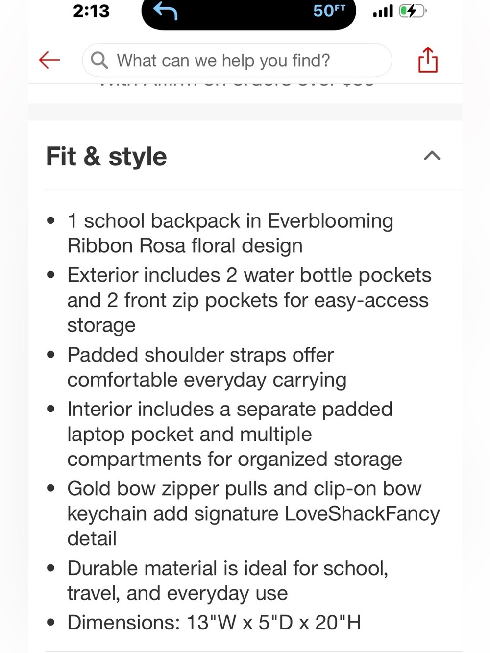 LoveShackFancy × Target - Yoobi Ribbon Rosa Backpack
Sterling - Picture 11 of 12